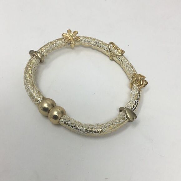 Gold & White Magnetic Charm Bracelet (G1) - Picture 1 of 5